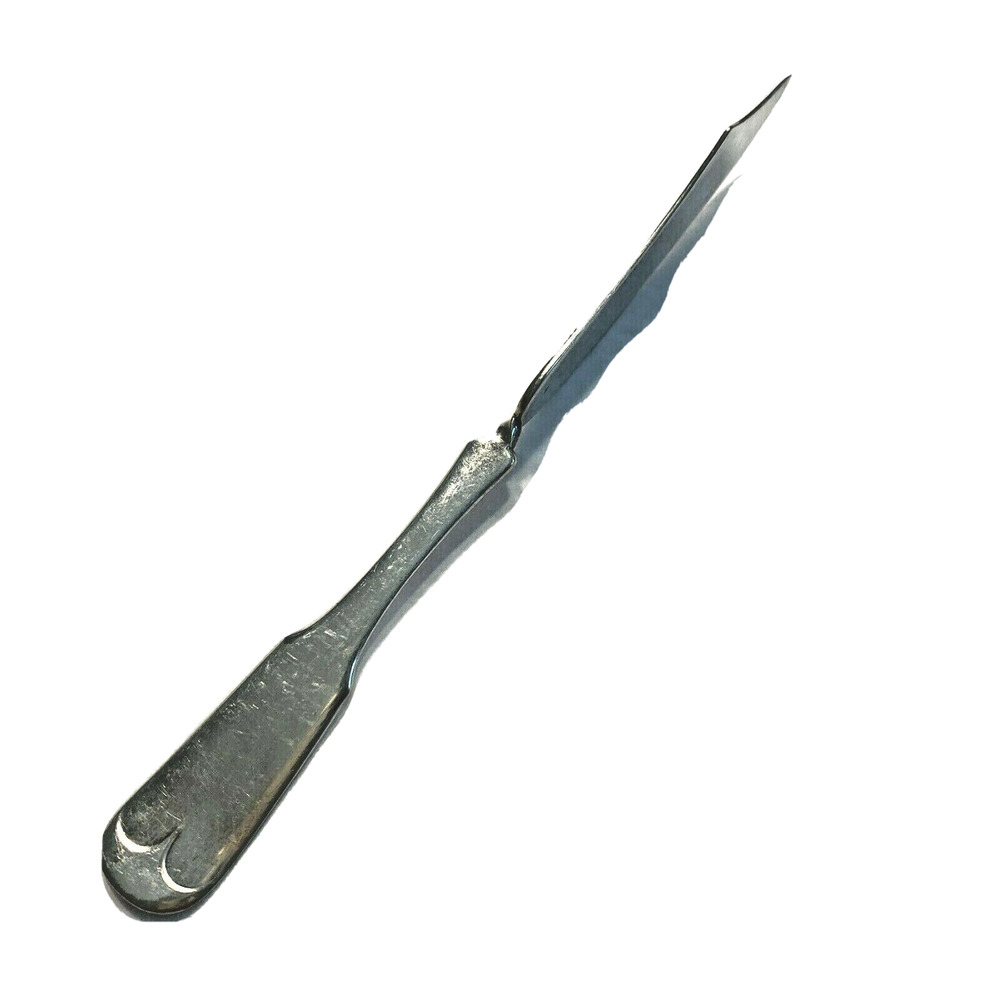 Vintage silver plated twisted handle butter knife spreader hallmark W flatware